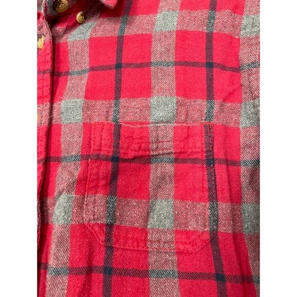 Madewell x Penfield Classic Slim Flannel warm n cozy layers red plaid gray black - Picture 5 of 10
